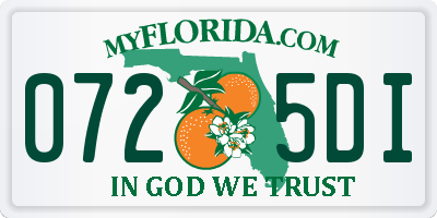 FL license plate 0725DI