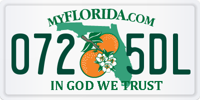 FL license plate 0725DL