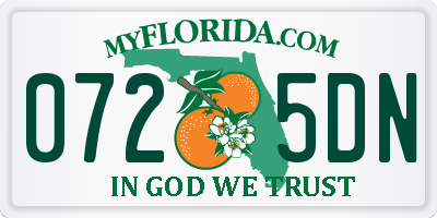 FL license plate 0725DN