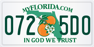 FL license plate 0725DO