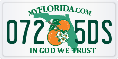 FL license plate 0725DS