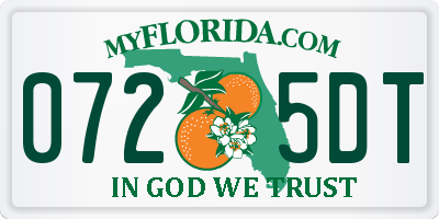 FL license plate 0725DT
