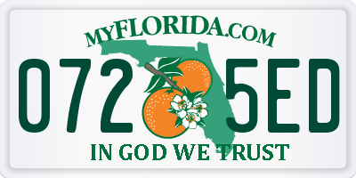 FL license plate 0725ED
