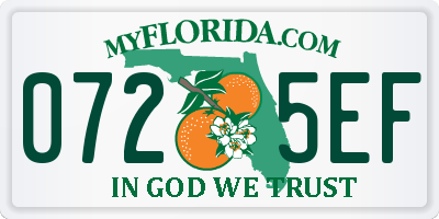 FL license plate 0725EF