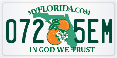 FL license plate 0725EM