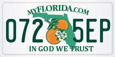FL license plate 0725EP