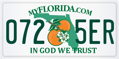 FL license plate 0725ER