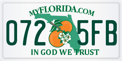 FL license plate 0725FB