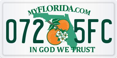 FL license plate 0725FC