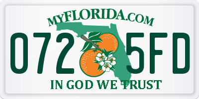 FL license plate 0725FD