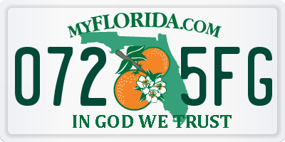 FL license plate 0725FG