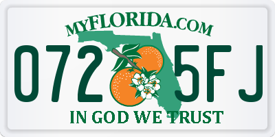 FL license plate 0725FJ