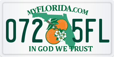 FL license plate 0725FL