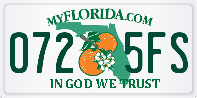 FL license plate 0725FS