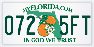 FL license plate 0725FT