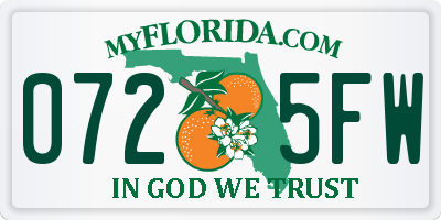 FL license plate 0725FW