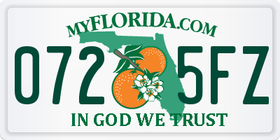 FL license plate 0725FZ