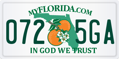 FL license plate 0725GA