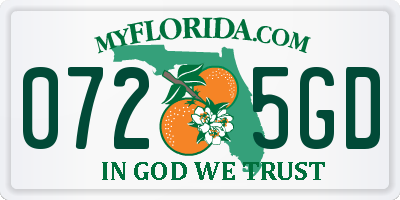 FL license plate 0725GD