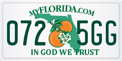FL license plate 0725GG