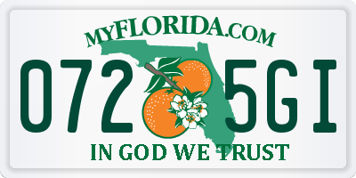 FL license plate 0725GI