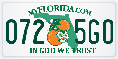 FL license plate 0725GO