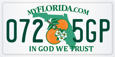FL license plate 0725GP