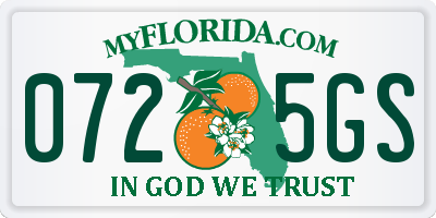 FL license plate 0725GS