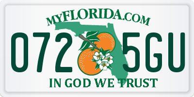 FL license plate 0725GU
