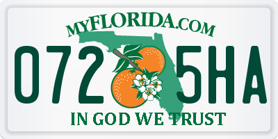 FL license plate 0725HA