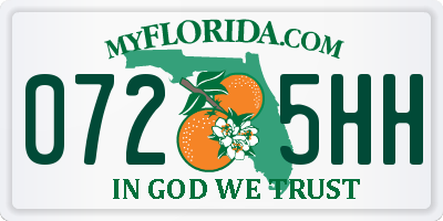 FL license plate 0725HH