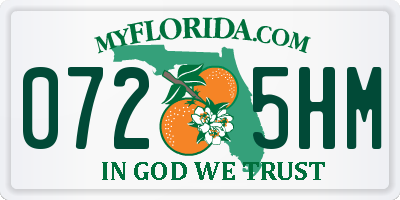FL license plate 0725HM