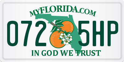 FL license plate 0725HP