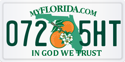 FL license plate 0725HT