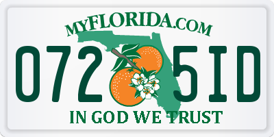 FL license plate 0725ID