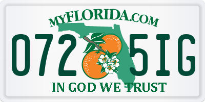 FL license plate 0725IG