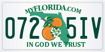 FL license plate 0725IV