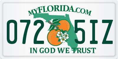 FL license plate 0725IZ