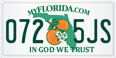 FL license plate 0725JS