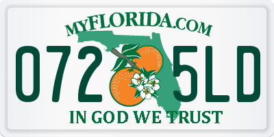 FL license plate 0725LD