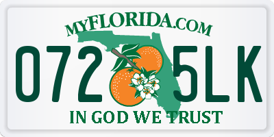 FL license plate 0725LK