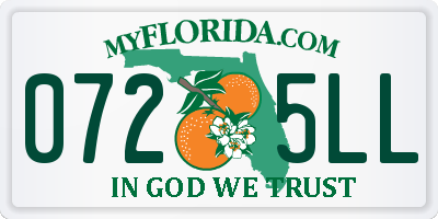 FL license plate 0725LL