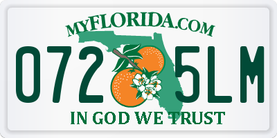 FL license plate 0725LM