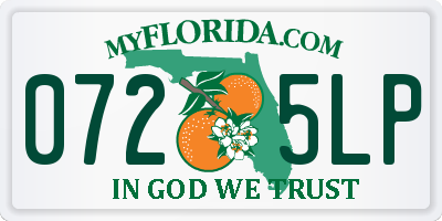 FL license plate 0725LP