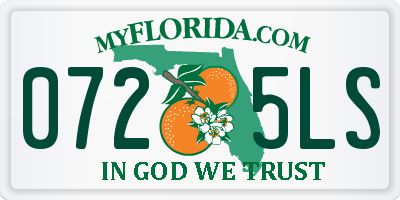 FL license plate 0725LS