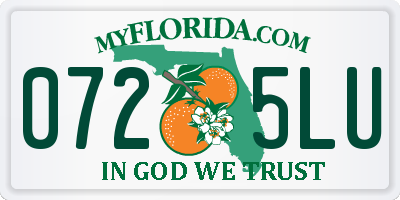 FL license plate 0725LU