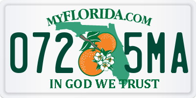 FL license plate 0725MA