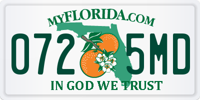 FL license plate 0725MD