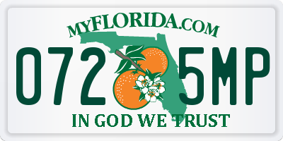 FL license plate 0725MP