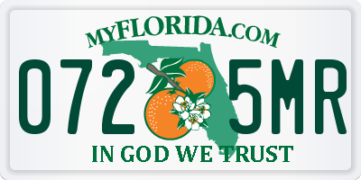 FL license plate 0725MR